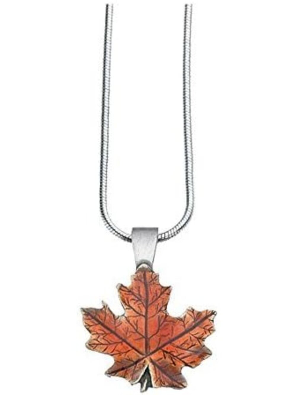 Maple Leaf Fall Necklace | Autumn Pewter Pendant | Handmade USA Jewelry